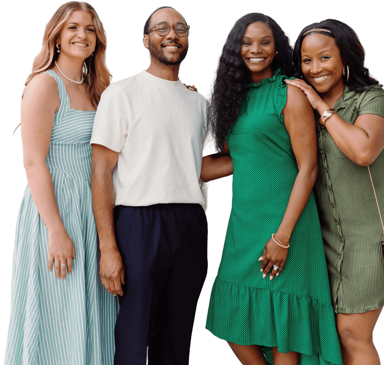 Four community partners smiling together